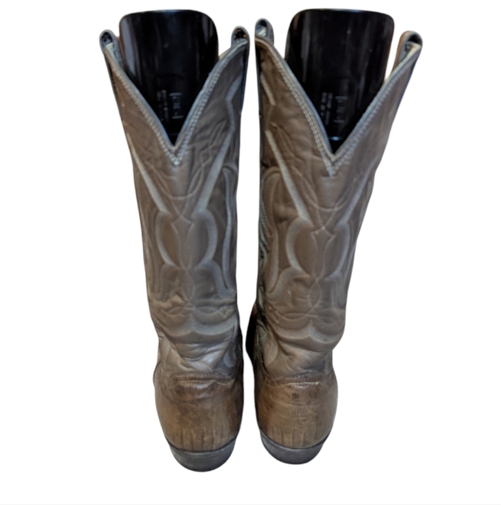 Justin Style 8493 Exotic Mink Iguana Lizard Western Style gray Cowboy Boots USA - Picture 2 of 10